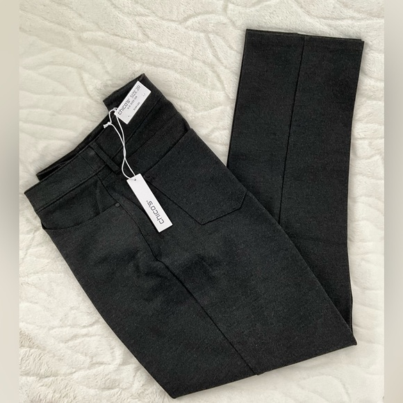 Chico's Pants - NWT Chico’s Graphite Gray Slim Leg Jean Cut Ponte Pants Sz 2R (12R)